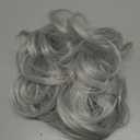 HMD Tousled Updo Messy Bun Hairpiece Hair Extension Ponytail with Elastic Rubber Band Updo Ponytail Hairpiece Synthetic Hair Extensions Scrunchies Ponytail Hairpieces for Women (Silver Gray4503)