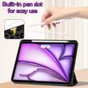 Compatible with iPad Air 13 Inch M4 2026/ M3 2025/M2 2024 Case with Pencil Holder TPU Back Case Auto Sleep/Wake Cover Cute Women Men Girls-Black Leopard Cheetah
