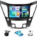 8 Core 6G+128G Android Car Stereo Radio for Hyundai Sonata 2010-2015 with 360° Panoramic View 9 Inch Touch Screen Wireless CarPlay Android Auto Backup Camera GPS Navigation WiFi