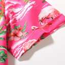 SSLR Pack Hawaiian Shirt for Men Flamingo Short Sleeve Casual Button Down Shirts Summer Beach Shirt (XL)