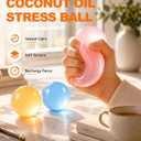 2PCS Mixed Coconut Oil Squishy,2026 New Coconut Oil Stress Ball,Slow Rising Squeeze Ball,100% Odorless, Non-Sticky, Easy to Clean, Improving Focus, Or Easing Tension During Study, Work, Or Relaxation