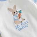 FYBITBO Infant Baby Boy Girl Clothing USA Flag Jumpsuit Short Sleeve Romper Newborn 4th of July Outfit One Piece Clothes, 3-6 Months