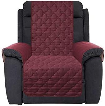 CHHKON Waterproof Nonslip Recliner Cover Stay in Place, Dog Couch Chair Cover Furniture Protector, Ideal Loveseat Slipcovers for Pets and Kids (Burgundy, 30'')