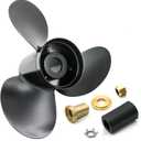 Propeller 13.25X17 Pitch RH 15 Spline Tooth with Flo-Torq II Hub Kit for Mercury Black Max Outboard 40 50 60 70 75 80 90 100 115 125 140 HP Boat Motor Engine Parts Aluminum Prop 48-77344A45