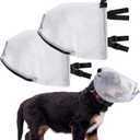 2 PCS Dog Air Mask Foxtail Protection Net with Mouth Zipper Protector Dog Head Preventing Fox Tail Hood Face Guard for Puppy Outdoor Hiking Camping(Gray, Medium (Gray, S)