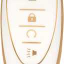 3 4 Button TPU Key Fob Shell Cover for Chevy Volt 2016 2017 2018 2019 2020 2021 EV EUV 2022 2023 2024 Bolt Spark Traverse Trailblazer LT Trax Sonic Equinox 2018-2021 (engine start 4 button white)