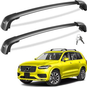 Tuyoung 300lbs Roof Rack Cross Bars Compatible with Volvo XC90 XC-90 2016-2026, Lockable Heavy Duty Aluminum Roof Rails Crossbars Cargo Bars Canoe Snowboard Rooftop Black Carrier Luggage
