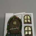 MEETYAMOR Miniature Fairy Garden Accessories, 4 PCS Opening Fairy Door and Windows with Light for Trees, Glow in The Dark Yard Art Outdoor Statues Fairy House Kit Garden Decor for Outside