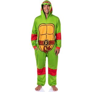 INTIMO Teenage Mutant Ninja Turtles Mens' Hooded Union Suit Costume Sleep Pajama For Adults (Green, XXL/3XL)