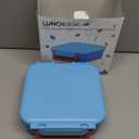 Kids Bento Lunch Box with 9oz Soup Thermo Leakproof Lunch Food Containers 4 Compartment with Insulated Hot Food Jar for Kid Toddler Girls Boys to School, Trvael (Blue)