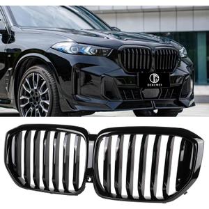 G05 Grill, Front Kidney Grille Compatible with 2024-IN BMW X5 G05 Single Slat Gloss Black Grill