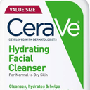 CeraVe Hydrating Facial Cleanser, Moisturizing Face Wash For Dry Skin, Hyaluronic Acid + Ceramides + Glycerin, Hydrating Cleanser For Normal To Dry Skin, National Eczema Association Certified