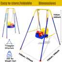 3 in 1 Toddler Swing with Frame, Outdoor Indoor, Baby Swing with Safety Belt for Indoor and Outdoor Use, Foldable Metal Stand & Clear Instructions, Easy to Assemble