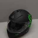 TRIANGLE Full Face Motorcycle Helmet Dual Visor Helmets for Adult Men and Women with Smoked Sunshield DOT Approved (X-Large, Matte Green)