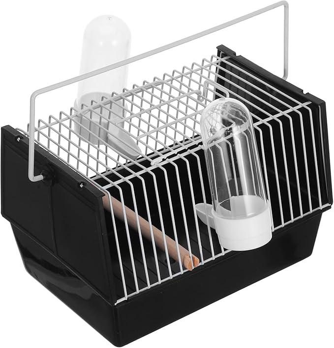 Generic Portable Bird Cage Handheld Carrier for Small Birds Parrots Lightweight Travel Cage with Handle 8.27 Inch Mini Bird Travel Carrier for Outdoor Use