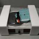 Vinyl Record Player with Built-in Speakers and USB,Belt-Driven Bluetooth Turntable with 3 Speed AUX Input Headphone Jack and RCA Output Vintage Wooden White