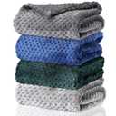 Frienda 4 Pcs Baby Fuzzy Blanket Fluffy Baby Blanket for Boys Girls Soft Warm Infant Newborn Toddler Receiving Nursery Bed Supplies, 32 x 24 Inch(Dark Color)