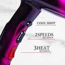 Hair Dryer Professional Blow Dryer Negative Ions 3500W Powerful Fast Drying Low Noise Long Cord Quick Dryer with Nozzle and Diffuser Hair Blow Dryer with 2 Speed and 3 Heat Settings (Purple)