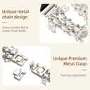 Stylish Metal Band Compatible with Apple Watch Bands for Women 40mm 38mm 41mm 44mm 42mm 45mm 46mm,Pretty Chain Strap with Apple Watch Accessories Charms for iWatch Series 11 10 9 8 7 6 5 4 3 2 1 SE