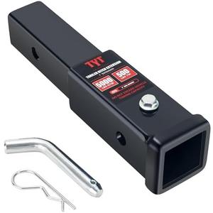 TYT Trailer Hitch Tube Extender for 2" Receiver, 7 inch Extension Length, with 5/8 inch Pin and Clip, 5000 lbs GTW
