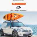 VEVOR Kayak Roof Rack 1 Pair J-Bar, Folding Soft Roof Rack with 4 Pcs Tie Down Straps, Top Mount Tie Down, Carrier for Kayak Surf Board Canoe SUP Ski Board, Mount on Car SUV Truck 2 Kayaks Crossbar