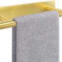 NearMoon Self Adhesive Hand Towel Holder/Towel Ring, Stainless Steel Hand Towel Bar Rustproof Stick on Wall-Towel Rack for Bathroom/Kitchen, 9 Inch Round Adhesive and Wall Mounted (Brushed Gold)