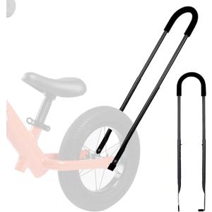 Bike Training Handle - Adjustable Balance Push Bar 22"-29" Height for Kids Learning to Ride - Children Bike Trainer Accessory, 4-Level Safety Handle Attachment (Black)