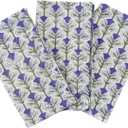 AVKA Studio 100% Cotton Decorative Kitchen Towels- Set of 3 Dishcloths- 19 x 27 inches- Purple White Floral Kitchen Towel- Absorbant Dish Towels for Dryng Dishes- Indian Block Print Cute Tea Towels