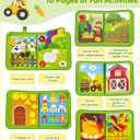 Busy Book for Toddlers 1-3, Montessori Toys for 1 2 Year Old Boy Girl Birthday Gifts, Busy Board Educational Learning Toys for 1+ Year Old, Toddler Airplane Travel Toy Farm Animals Activity Books