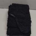 OLANLY Bathroom Rugs Sets 3 Piece, Soft Absorbent Chenille Bath Mats and U-Shaped Contour Toilet Rug, Quick Dry, Home Decor Accessories, Bath Mat Set for Bathroom (47"x20"+24"x16"+24"x20", Black)