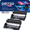 DR730 Drum Unit Replacement for Brother DR-730 DR730 DR 730 Compatible with HL-L2395DW HL-L2370DW HL-L2350DW HL-L2390DW MFC-L2710DW MFC-L2750DW DCP-L2550DW Printer(2 Drum, NOT Toner) (Black)