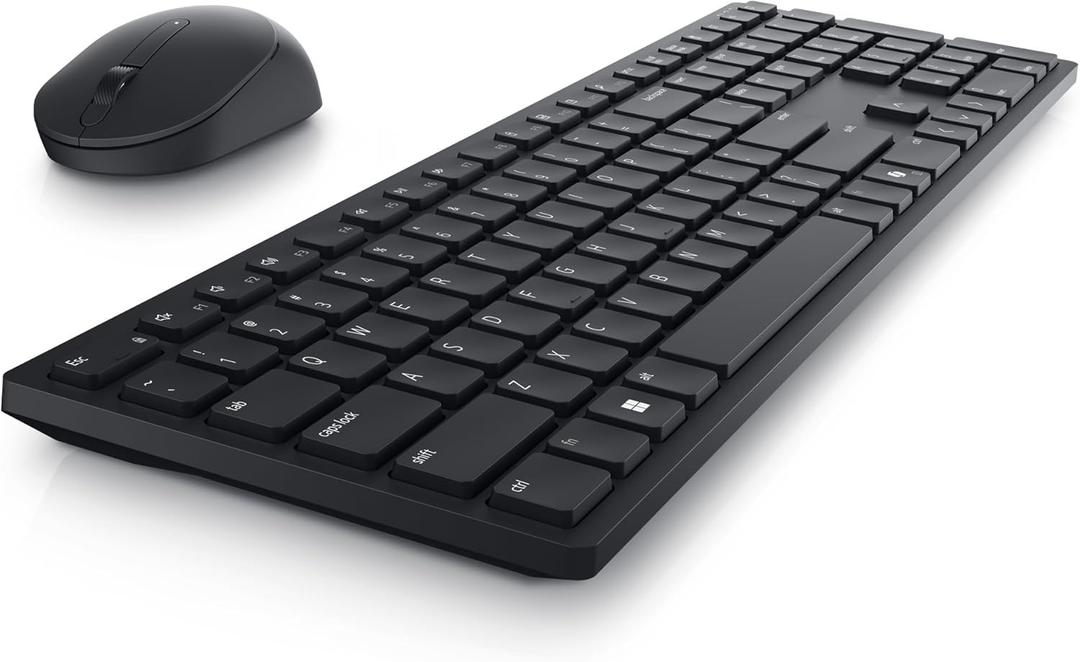 Dell Advanced Wireless Keyboard and Mouse – KM520 - Wireless, 2.4 GHz Interface, USB Wireless Receiver, Volume, Mute Hot Keys, 3 Mouse Buttons, US English, Black