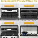 Spice Rack Shelf for Kitchen Stove, Adjustable 27 to 33 Inch Spice Rack Organizer, 4 Level Adjustable Height Stove Top Shelf for Kitchen, Over the Stove Shelf for Curved Stove, Black