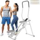 Stair Stepper for Home Gym, Foldable Vertical Climber Workout Machine, 3 Levels of Adjustable Resistance, 300 lbs Capacity Cardio Machine, LCD Monitor, Extended and Widened Anti-Slip footrests