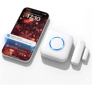 WiFi Sensor, Smart Motion Detector Kit with Phone App Alerts, Includes Gateway Hub, PIR Motion Sensor, Doorbell Button, Door Sensor, DIY Burglar Alarm for Home Business Apartment (Only 2.4GHz)
