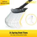Colwelt Thatch Rake, Dethatcher Rake with Thin, Curved Spring Steel Tines, Dethatching Thatching Rake for Lawns with 61 Steel Handle, Lawn Tine Rakes for Pine Needles, Dead Grass, Garden Debris