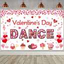 Valentine's Day Dance Backdrop Banner Valentines Day Banner Photography Background School Dance Flyer Party Church Community Event Sweetheart Dance Party Valentines Day Decorations Photo Booth Props, 45 x 71 inches
