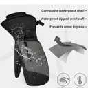 Winter Ski Mittens for Men Women Cold Weather- Warm Snow Mitts Gloves Waterproof & Windproof for Snowboard Snow Sports (Small-Medium, Black)
