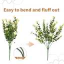 Artificial Flowers for Outdoors, 12 Bundles Fake White Flowers for Outdoor Planters, Faux Plants with Silk Flowers for Porch Decor Garden Patio Home Aesthetic