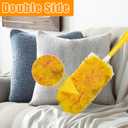 JEHONN Duster Refills for Swiffer 20 Counts, 360 Degree Heavy Duty Dusting Kit with 1 Extendable Handle + 1 Short Handle, Multi-Surface Dust Cleaning Tool for Blinds Bookshelf Furniture Electronics (Yellow)