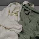 Astylish Women 2026 Fall Outfits Open Front Long Sleeve Hooded Knit Cardigan Sweaters Color Block Outwear Coats (Large, Green)