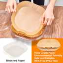 250 Pcs 9" Square Air Fryer Liners Disposable, Unbleached Parchment Paper Liners for Airfryer Basket, Non-Stick & Leakproof Baking Paper for Oven Roasting