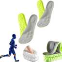 2 Pairs Cloud Insoles for Men, Cloud Soles for Men, Comfort Insole, U-Shape Memory Foam Insoles, Trim to Fit Inserts (2 Pairs- Green, 12-13)
