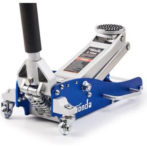 TONDA Floor Jack, Low Profile 2 Ton Hydraulic Aluminum and Steel Car Jack with Dual Pump System, Rapid Lift, Blue