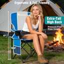 Camping Chairs, 2 Packs 300 LBS Capacity High Back Camping Chair, Portable Outdoor Lawn Chair Folding with Cup Holder for Picnic, Lawn, Beach, Fishing and Sports (Blue Grey 2Pcs)
