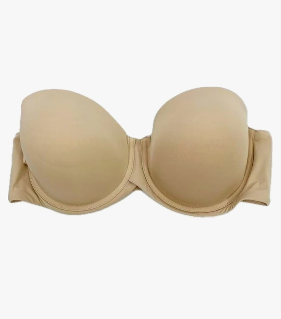 Quality Everyday Strapless Underwire Bra (Beige 40DD, Pack of 3)