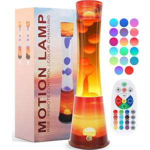 17 Colors Changing Liquid Motion Lamp with Remote,15.6" LED Night Light Relaxing Table Lamp for Kids & Adults, Liquid Light for Bedroom Home Decor (Sunset)