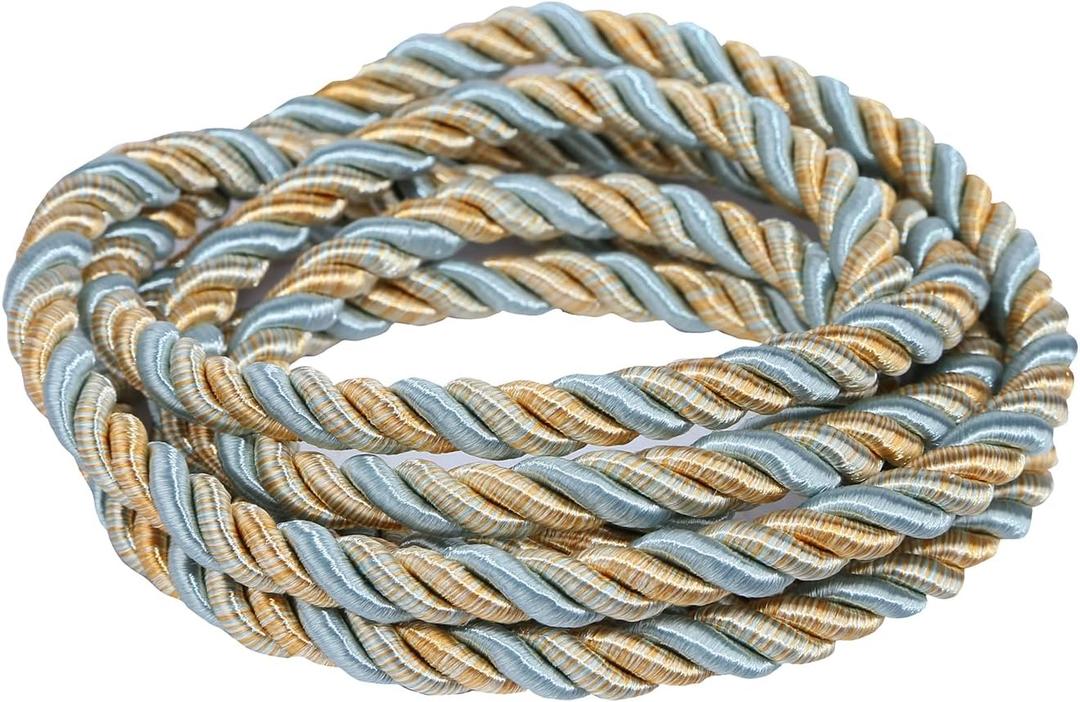 10 Yard 8mm Twisted Trim Cord Rope, Nylon Twisted Cord Thread String for Home Decor, Crafts Making and Costume Crafting (Mix Blue)