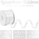 2 x MEEDEE White Satin Ribbon 3/8 Inch Lux Double Faced Satin 100 Yards Roll Thin White Ribbon for Gift Wrapping, Party Supply, Birthday, Baby Shower, Wedding, DIY Crafts, Festival Supplies