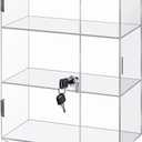 Barydat Acrylic Display Case with Lock Key Countertop Display Case Clear Showcase Display Cabinet Multi Functional Safe Storage Box for Retail Store (Removable 4 Tier,11.8 x 5.9 x 15.7 Inch)